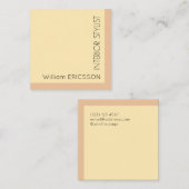 Geometrisch lijst pastelperzik vierkante visitekaartje (Voorkant / Achterkant)