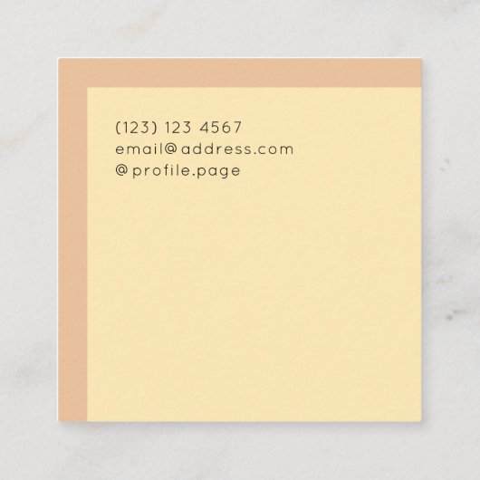 Geometrisch lijst pastelperzik vierkante visitekaartje (Achterkant)