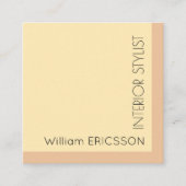 Geometrisch lijst pastelperzik vierkante visitekaartje (Voorkant)