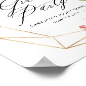 Geometrisch Lijst Roze Floral Afstuderen Welkom Poster (Hoek)