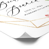 Geometrisch Lijst Roze Floral Bridal Brunch Welkom Poster (Hoek)