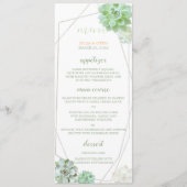 Geometrisch Lijst Succulenten Bruiloft Menu (Voorkant)
