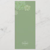 Geometrisch Lijst Succulenten Bruiloft Menu (Achterkant)