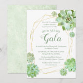 Geometrisch Lijst Succulents Charity Gala Kaart (Voorkant / Achterkant)