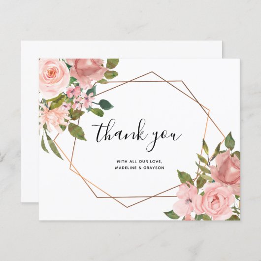 Geometrisch Lijst van de roze roze BUDGET Dank u w (Voorkant / Achterkant)