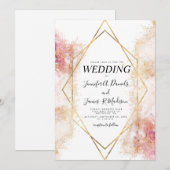 Geometrisch lijst voor koraalgoud waterverf kaart (Voorkant / Achterkant)