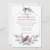 Geometrisch Lijst Zilvergrijze roest laat vogel Kaart (Voorkant)