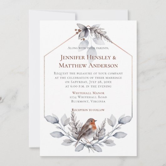 Geometrisch Lijst Zilvergrijze roest laat vogel Kaart (Voorkant)