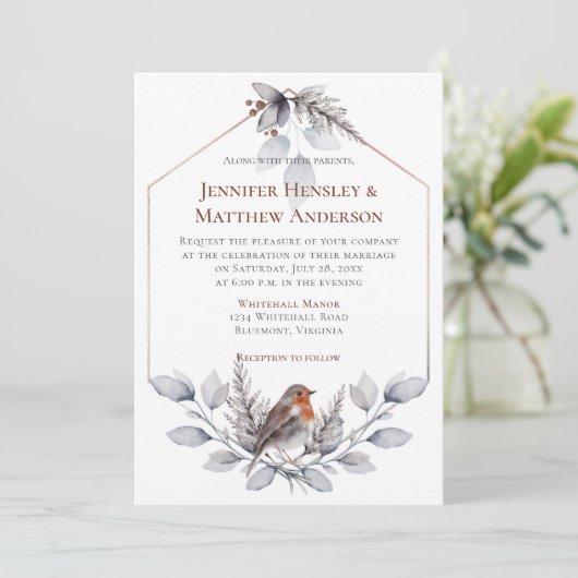 Geometrisch Lijst Zilvergrijze roest laat vogel Kaart (Staand voorkant)