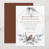 Geometrisch Lijst Zilvergrijze roest laat vogel Kaart (Voorkant / Achterkant)