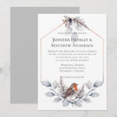 Geometrisch Lijst Zilvergrijze roest laat vogel ui Kaart (Voorkant / Achterkant)