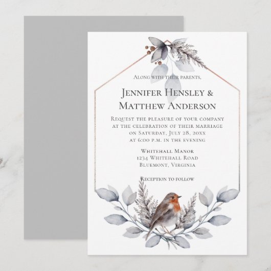 Geometrisch Lijst Zilvergrijze roest laat vogel ui Kaart (Voorkant / Achterkant)