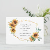 Geometrisch Lijst, zonnebloempitten Save The Date (Staand voorkant)