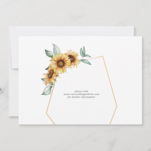 Geometrisch Lijst, zonnebloempitten Save The Date (Achterkant)