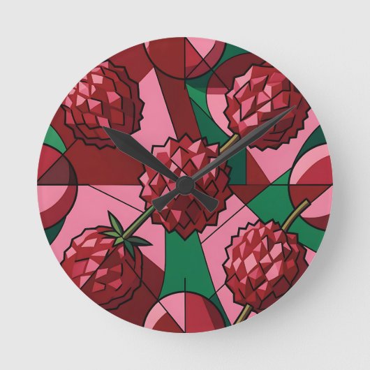 Geometrisch Lychee Patroon Ronde Klok (Voorkant)