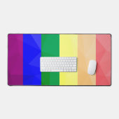 Geometrisch maaspatroon LGBT-vlag regenbooglijnen Bureaumat (Keyboard & Muis)