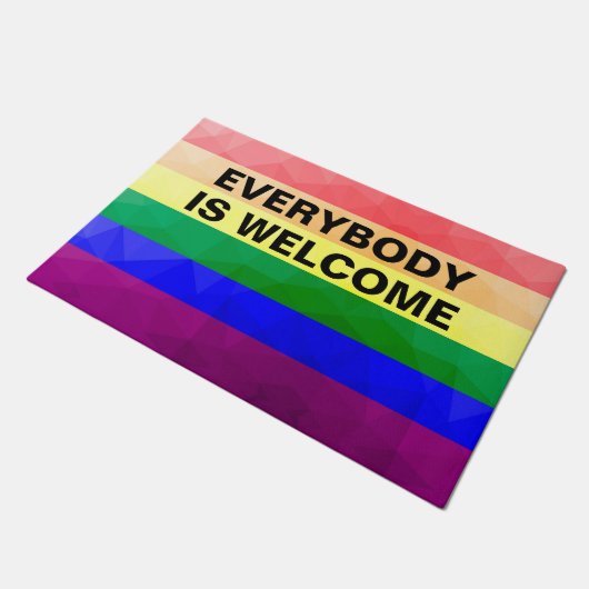 Geometrisch maaspatroon LGBT-vlag regenbooglijnen Deurmat (Schuin)
