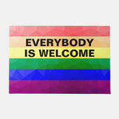 Geometrisch maaspatroon LGBT-vlag regenbooglijnen Deurmat (Voorkant)