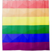Geometrisch maaspatroon LGBT-vlag regenbooglijnen Douchegordijn (Voorkant)