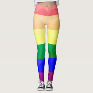 Geometrisch maaspatroon LGBT-vlag regenbooglijnen Leggings