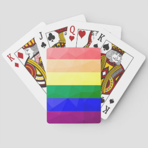 Geometrisch maaspatroon LGBT-vlag regenbooglijnen Pokerkaarten