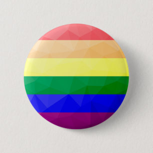 Geometrisch maaspatroon LGBT-vlag regenbooglijnen Ronde Button 5,7 Cm