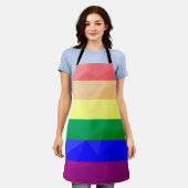 Geometrisch maaspatroon LGBT-vlag regenbooglijnen Schort (Gedragen)