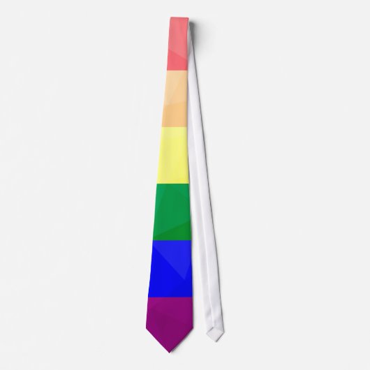 Geometrisch maaspatroon LGBT-vlag regenbooglijnen Stropdas (Voorkant)