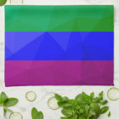 Geometrisch maaspatroon LGBT-vlag regenbooglijnen Theedoek (Gevouwen)