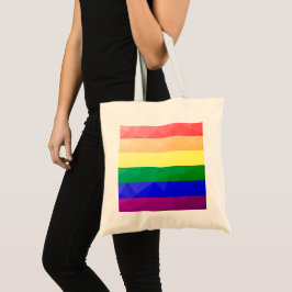 Geometrisch maaspatroon LGBT-vlag regenbooglijnen Tote Bag