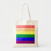 Geometrisch maaspatroon LGBT-vlag regenbooglijnen Tote Bag (Voorkant)