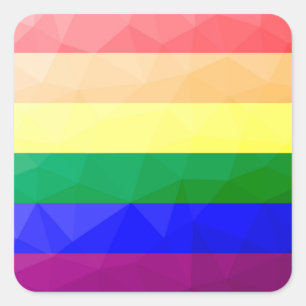 Geometrisch maaspatroon LGBT-vlag regenbooglijnen Vierkante Sticker