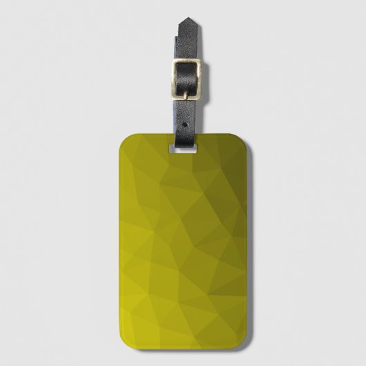 Geometrisch maaspatroon met geel donkerombre gradi bagagelabel (Voorkant (verticaal))