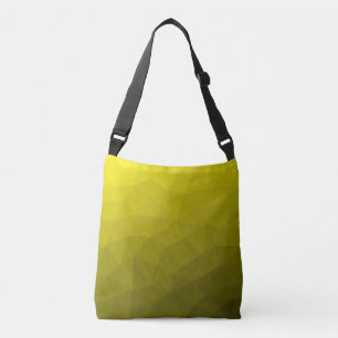 Geometrisch maaspatroon met geel donkerombre gradi crossbody tas