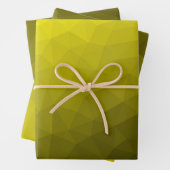 Geometrisch maaspatroon met geel donkerombre gradi inpakpapier vel (In situ)