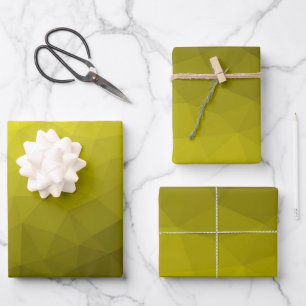 Geometrisch maaspatroon met geel donkerombre gradi inpakpapier vel