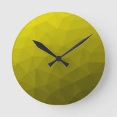 Geometrisch maaspatroon met geel donkerombre gradi ronde klok (Voorkant)