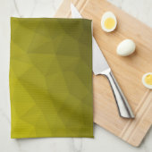 Geometrisch maaspatroon met geel donkerombre gradi theedoek (Quarter Fold)