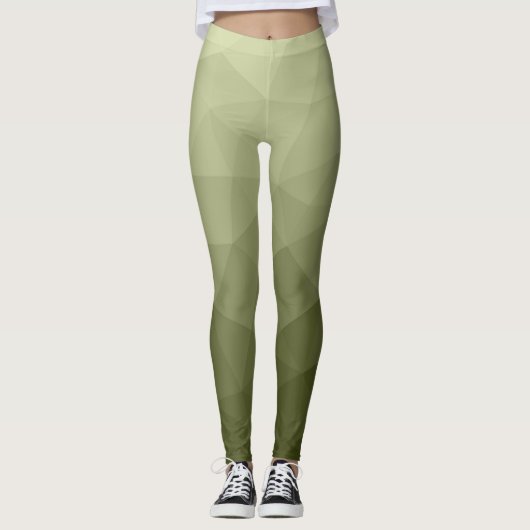 Geometrisch maaspatroon van de lichte groene gradi leggings (Voorkant)