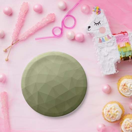 Geometrisch maaspatroon van de lichte groene gradi papieren bordje (Feest)