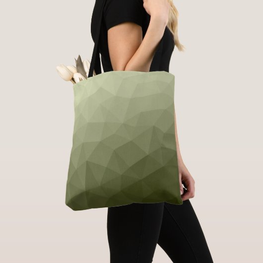 Geometrisch maaspatroon van de lichte groene gradi tote bag (Dichtbij)