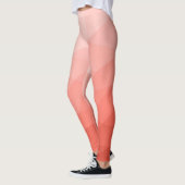 Geometrisch maasvormpatroon koraal roos leggings (Links)