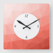 Geometrisch maasvormpatroon koraal roos vierkante klok (Voorkant)