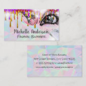 Geometrisch | Makeup-penselen Glitter Drip | Spark Visitekaartje (Voorkant / Achterkant)