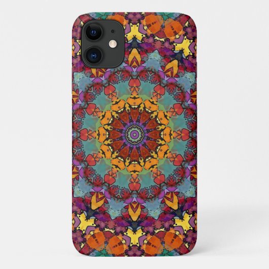 Geometrisch Mandala Art Blauw Kleur Ontwerp Case-Mate iPhone Case (Achterkant)