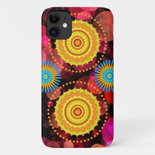 Geometrisch Mandala geel cirkelontwerp Case-Mate iPhone Case (Achterkant)