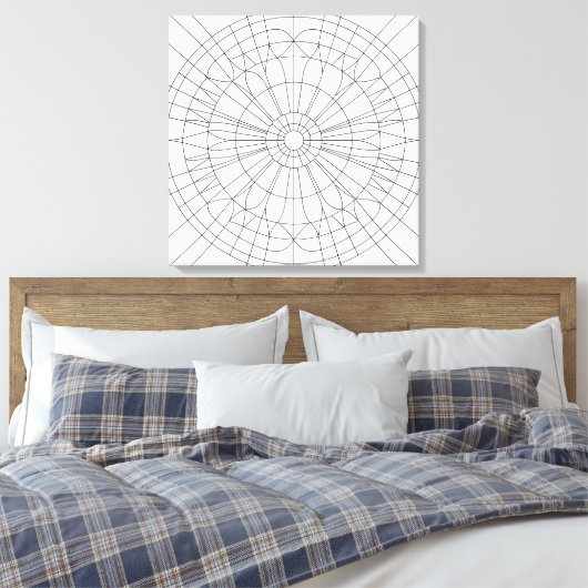 Geometrisch Mandala Patroon Canvas Afdruk (Insitu (Slaapkamer))