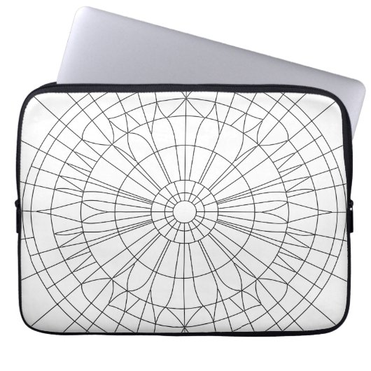 Geometrisch Mandala Patroon Laptop Sleeve (Voorkant)