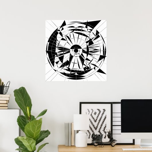 Geometrisch Mandala Patroon Poster (Thuiskantoor)
