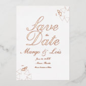 Geometrisch Manuscript sparen de Datum Gedrukte Folie Uitnodiging (Voorkant)